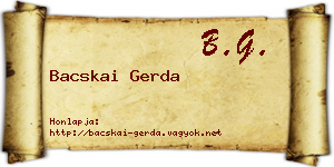 Bacskai Gerda névjegykártya